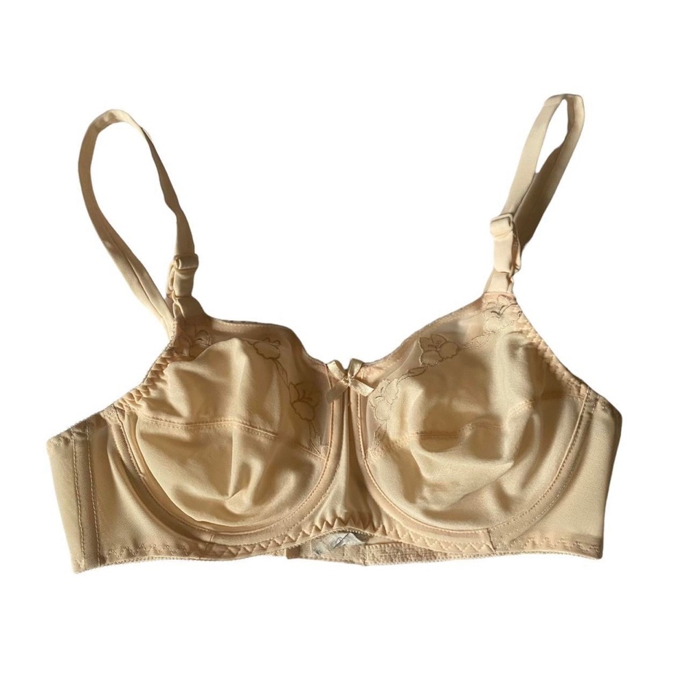 vintage cream embroidered bra
